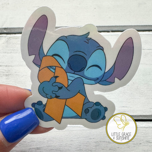 Childhood Cancer Awareness Sticker, Blue Alien Awareness Ribbon sticker, yellow awareness ribbon