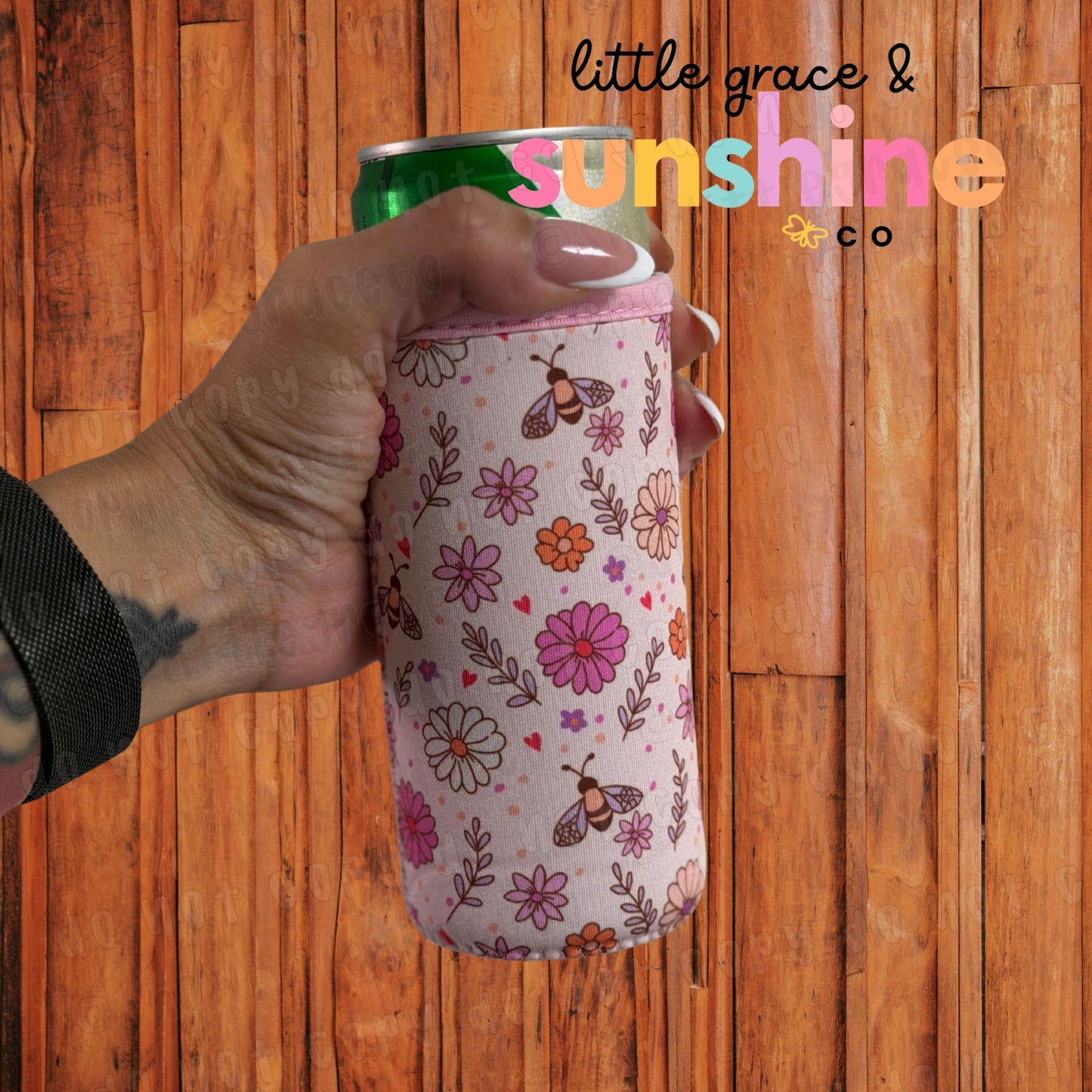 Bees + Daisies Chapstick Holder, Coozie Bundle
